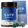 HERBAMAMA 5-HTP Gummies - 200mg 5-Hydroxytryptophan Relaxation & Calm Gummies for Adults - Vegan Non-GMO Brain Support Supplement - 90 Pectin-Based Blueberry-Flavored Chews